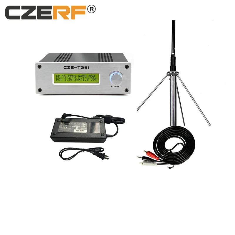

CZE-T251 25W 87-108MHz Adjustable wireless Professional broadcast radio station fm transmitter, Silver