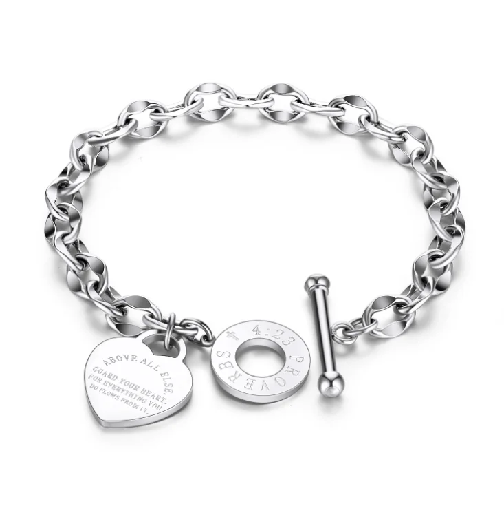 

custom metal stainless steel silver men women jewelry charm bangle bracelet