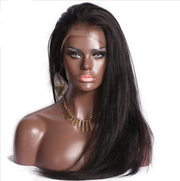 

Manufacturer 7A 8A straight 360 lace frontal malaysian human hair lace wig, Natural color