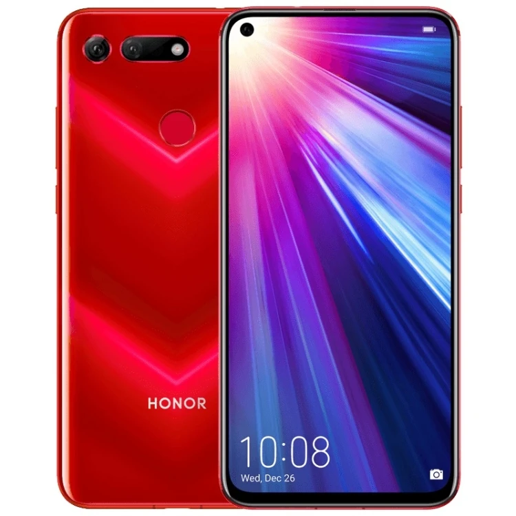 

Huawei Honor V20, 6.4 inch 8GB+128GB China Version, Dual AI Back Cameras, Fingerprint Identification Support Google Play(Red)