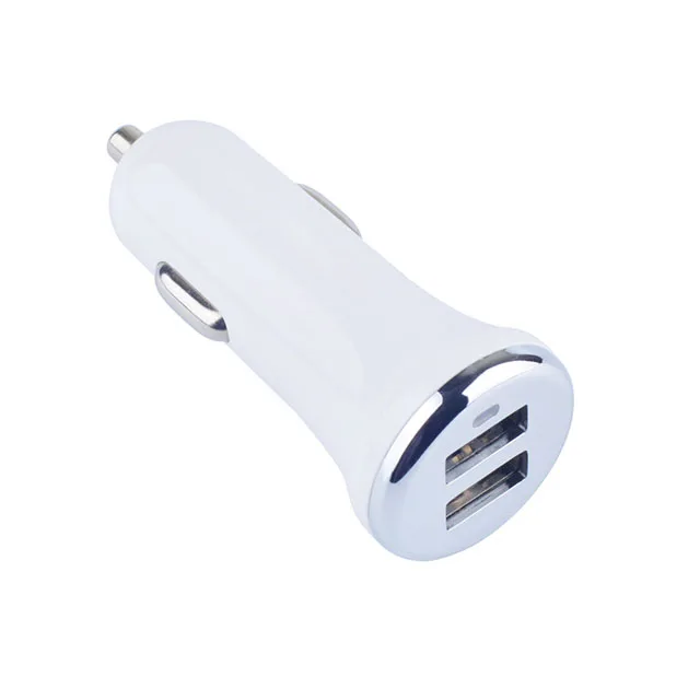

Free Shipping 5V 2.1amp Dual USB Charger, 2 Port Mobile Phone Charging Car Chargers, White