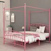 kids girls bed frame with four corner bed poster for canopy