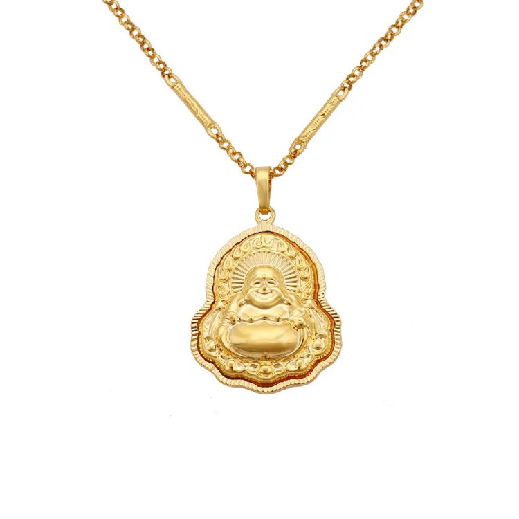 

Xuping imitation jewellery dubai 24K real gold plated religious flame laugh Buddha charms pendant, pendant, 24k gold