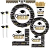 Graduation Party Supplies Black Party Tableware Disposable Plate Paper Cup Napkin for Graduation Party Decoration Supplies