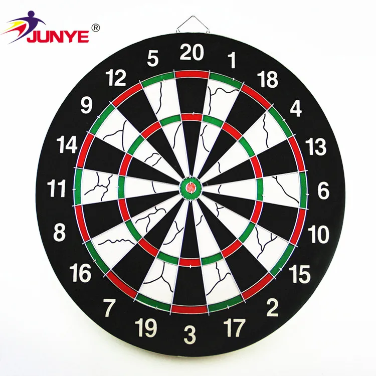 

Dart Board for Sale Darts Boards Material 18inch Size 6pcs 18g Darts Print Double Side Standard JYJ004A-18A Training Flocking, Black & white