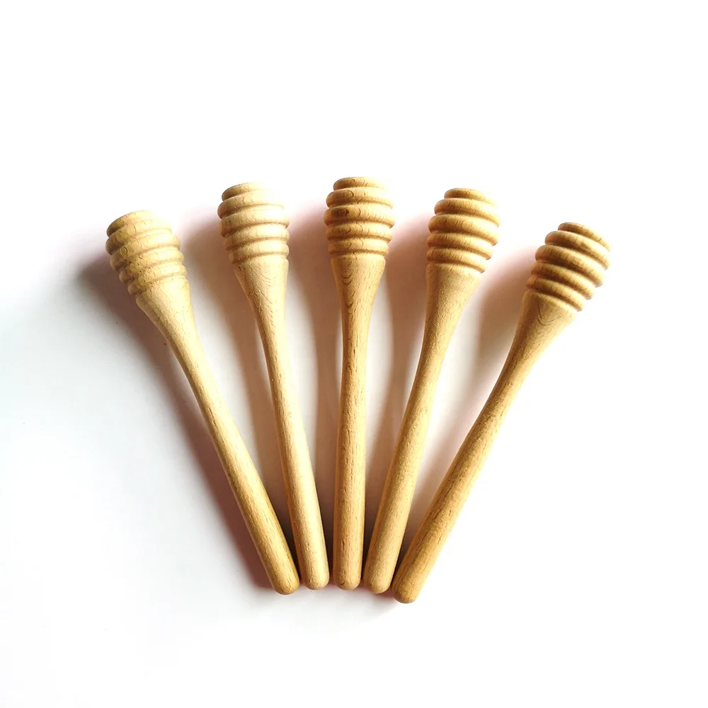 

Custom Logo Honey Jam Jar Dispensing Wooden Honey Dipper Wood Sticks