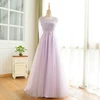 Appliques Beading Scoop A-line Tulle Evening dress Ready to ship