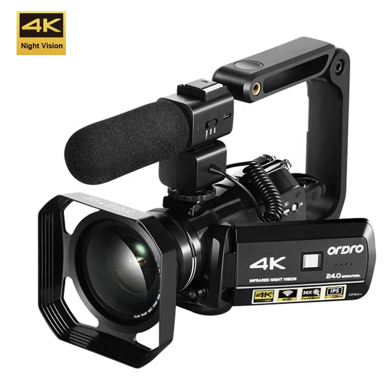 WIFI 4K Camcorder Ultra HD 4K Video Camera ORDRO AC3 30X Digital Zoom Infrared night vision IR Camera with Remote Controller