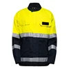 Custom industrial new design twill cotton poly high visibility Reflective hi vis mens work jacket