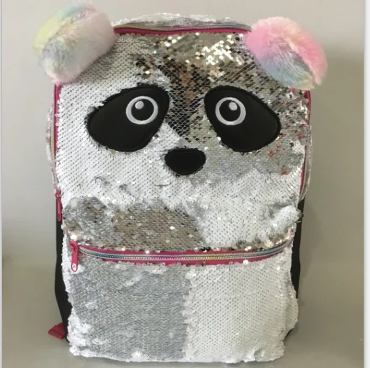 
14 inch Reversible sequins Panda backpack - 14inch 
