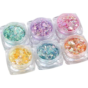 O.R.I New 6 Colors Acrylic Chameleon Irregular Nail Polish Gel Glitter Powder
