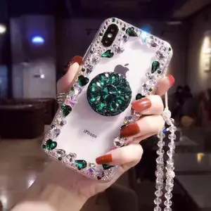 3D Handmade Crystal Clear Bling Rhinestone Phone Case Holder