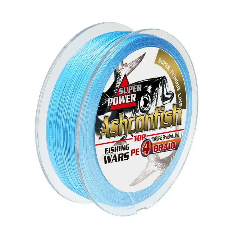 

Ashconfish high quality UHMWPE Strong strength 300m 4 strands PE braided fishing line, 9 colours for your choice