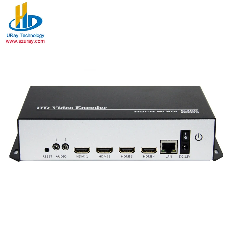 

URay Tech 4 In 1 1080P HDMI Video To IP Encoder 4Ch HD Video Encoder IPTV H.264 Live Stream Encoder RTMP RTSP HTTP HLS UDP ONVIF, N/a