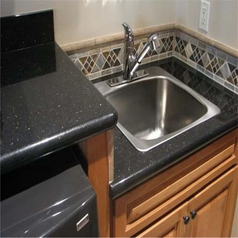 Kitchen Black Labrador Galaxy Bullnose Granite Tile 25mm Thick