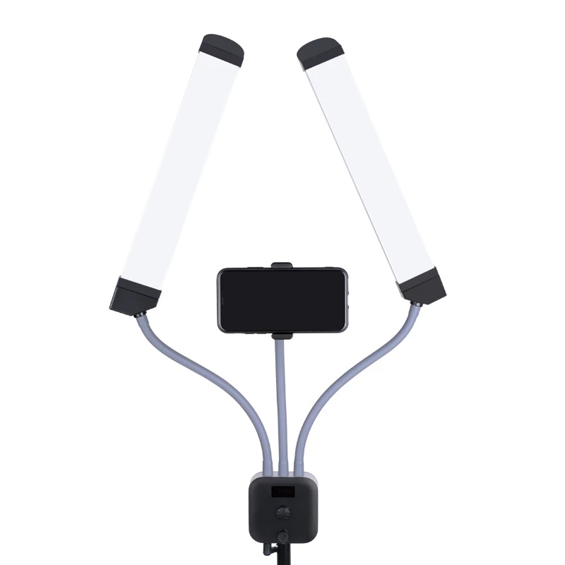 Double Arm LED Portable  Fill Light for Photography Makeup Live Stream 3000-5500K 360 Rotation