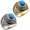 Hottest Wholesale Men's Stainless Steel Ring Eagle Sailing CZ Military UNITED STATES NAVY
