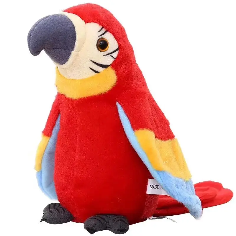 

2019 New Arrival Cute Electronic Mimicry Pet Talking Parrot Repeat What You Say Plush Toy For Kids Gift, Blue/green/red