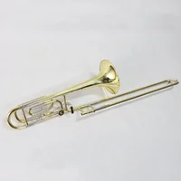 

Best Chinese OEM Woodwind Wind instrument Color Slide Yellow Brass Bell Cupronickel Side Gold Lacquer Bb / F Tone Tenor Trombone