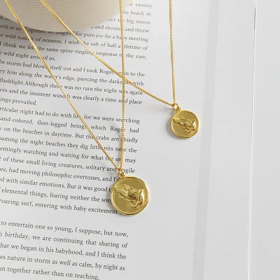 

2021 Hamsa Ethnic Gold Coin Chocker Necklace Medallion Disk Hand Polished Gold Filled Coin Necklace Personalized Jewelry