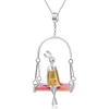 Pink Shell Miss Rabbit Pendant 925 Handmade Silver Jewelry