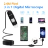 Professional 2 million pixels digital electronic microscope with cable 1000X 3 In 1 mini usb microscope