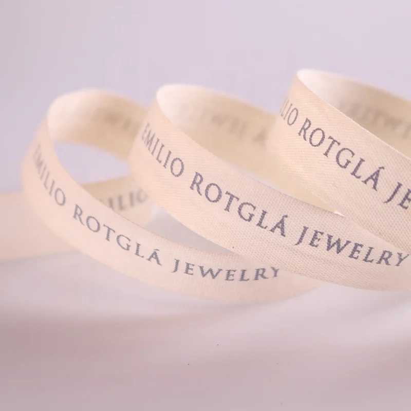 

Customized printed cotton ribbon organic plain cotton white 100% cotton ribbon