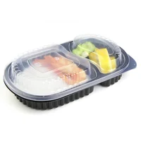 

2 compartment plastic microwave safe food container bento lunch box