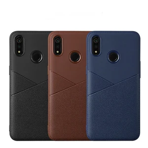 Slim Business Style Leather Pattern Soft TPU Cover Case for OPPO Realme 3
