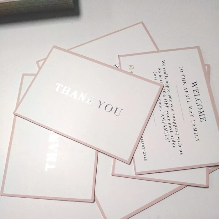 
wholesale 100pcs luxury gold foil paper thank you cards with envelopes  (62094295954)