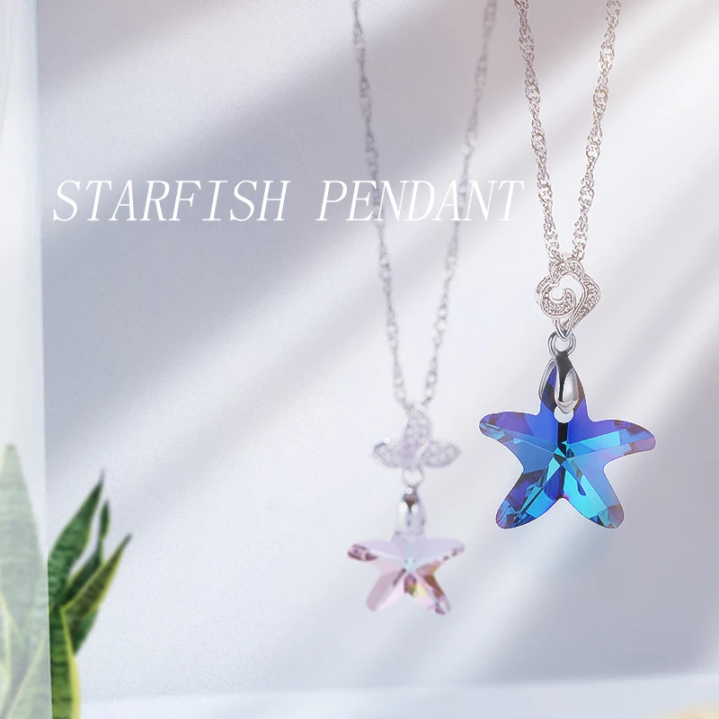 

Xichuan K9 Glass Starfish 14mm Crystal Pendant Charming, Crystal ab, vitrail light, bermuda blue, golden shadow, silver night