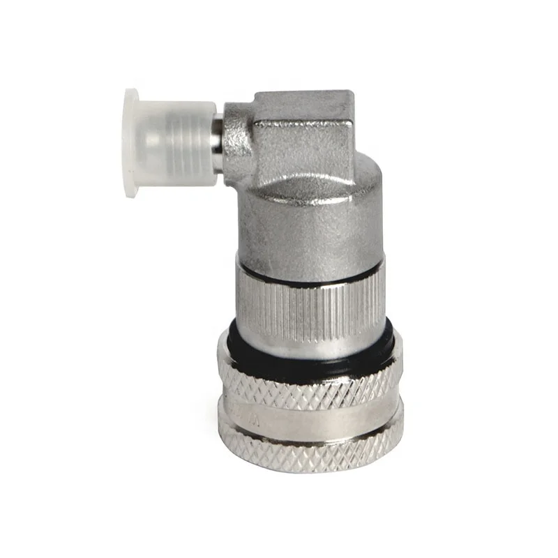 

Stainless Steel Ball Lock Disconnect Coupler with 90 Degree MFL fitting for Home Brewing, Grey and black