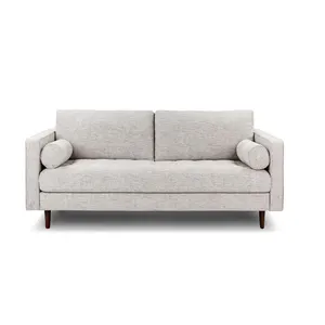 Solid Wood Frame With Bolster Fabric Sofa