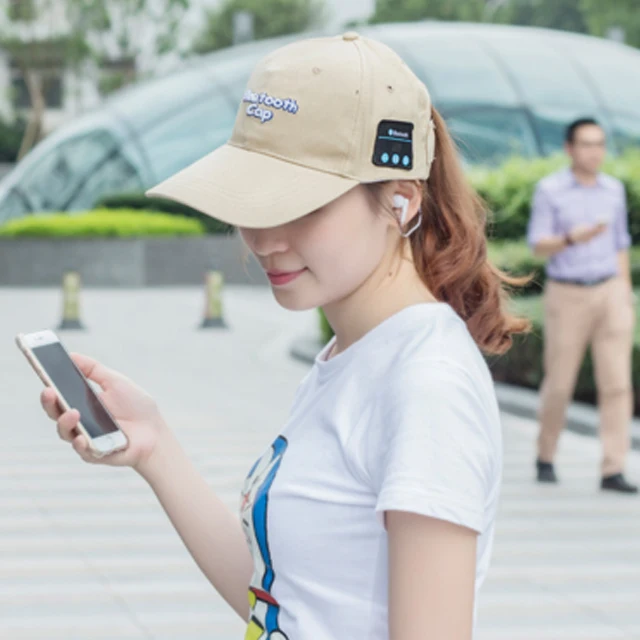 
Large Stock Supplier 2019 Amazon Smart Music Snapback Cap Cotton Embroidery Baseball Hat Bluetooth Headset Music Cap 