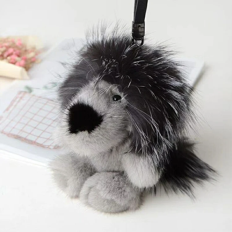 
Different color pendant charm lion shape real mink skin animal key chain 