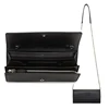 genuine cowhide leather womens bags folded flat wallet with metal chain shoulder strap