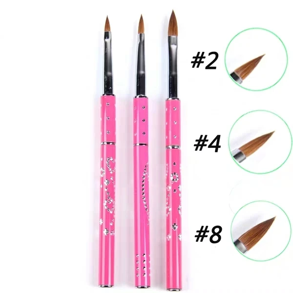 

Kolinsky Acrylic Nail Brush Size 2 Non-slip 3D Nail Art Brush