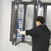 High quality kitchen sliding frameless aluminum vertical folding window