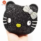 China F&aacute;brica de Atacado de Luxo Cristal Strass Saco Da Noite de Embreagem Festa De Casamento Ol&aacute; Kitty Cat Bolsa Minaudiere