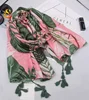 Summer cotton and linen foundation leaves national wind tourism seaside sunscreen scarf shawl scarves beach towel women