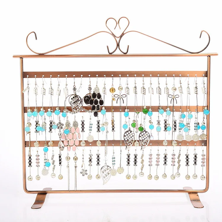 
wholesale Counter Double Sided Organizer for Hanging Earrings Metal Jewelry Display Stand 