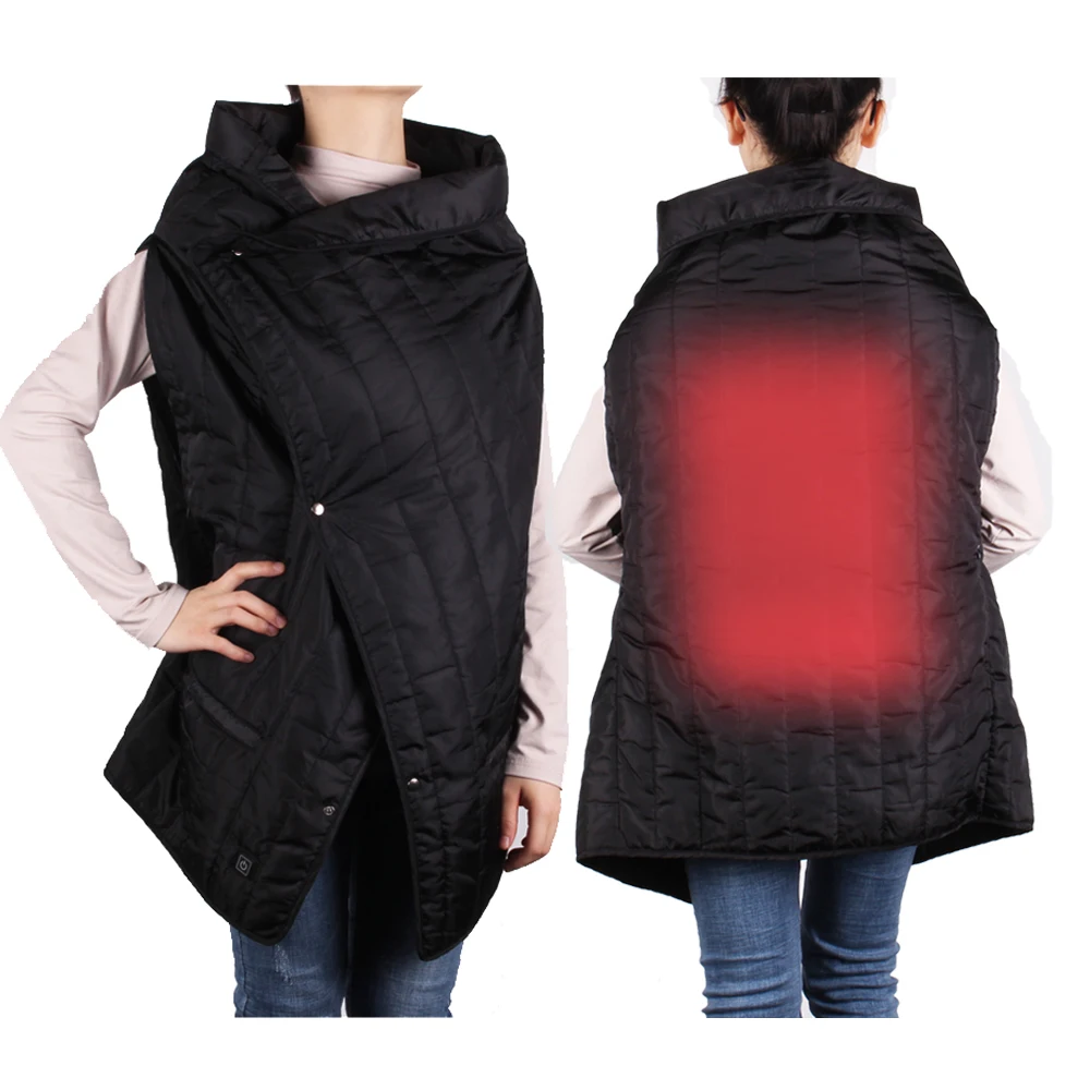 

Functional Portable Far Infrared Electric Travel Heating Blanket for Office & Home, Black
