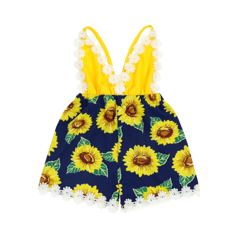 sunflower baby romper