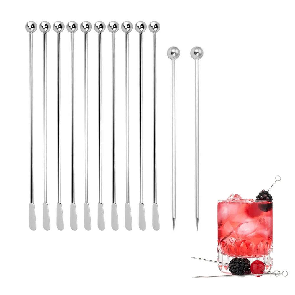 

Reusable Small paddles stainless steel coffee beverage stirrers stir mixing metal swizzle stick cocktail pick pin, Black/gold/rose gold/silver