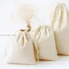 wholesale white plain drawstring gift present bags packaging cotton