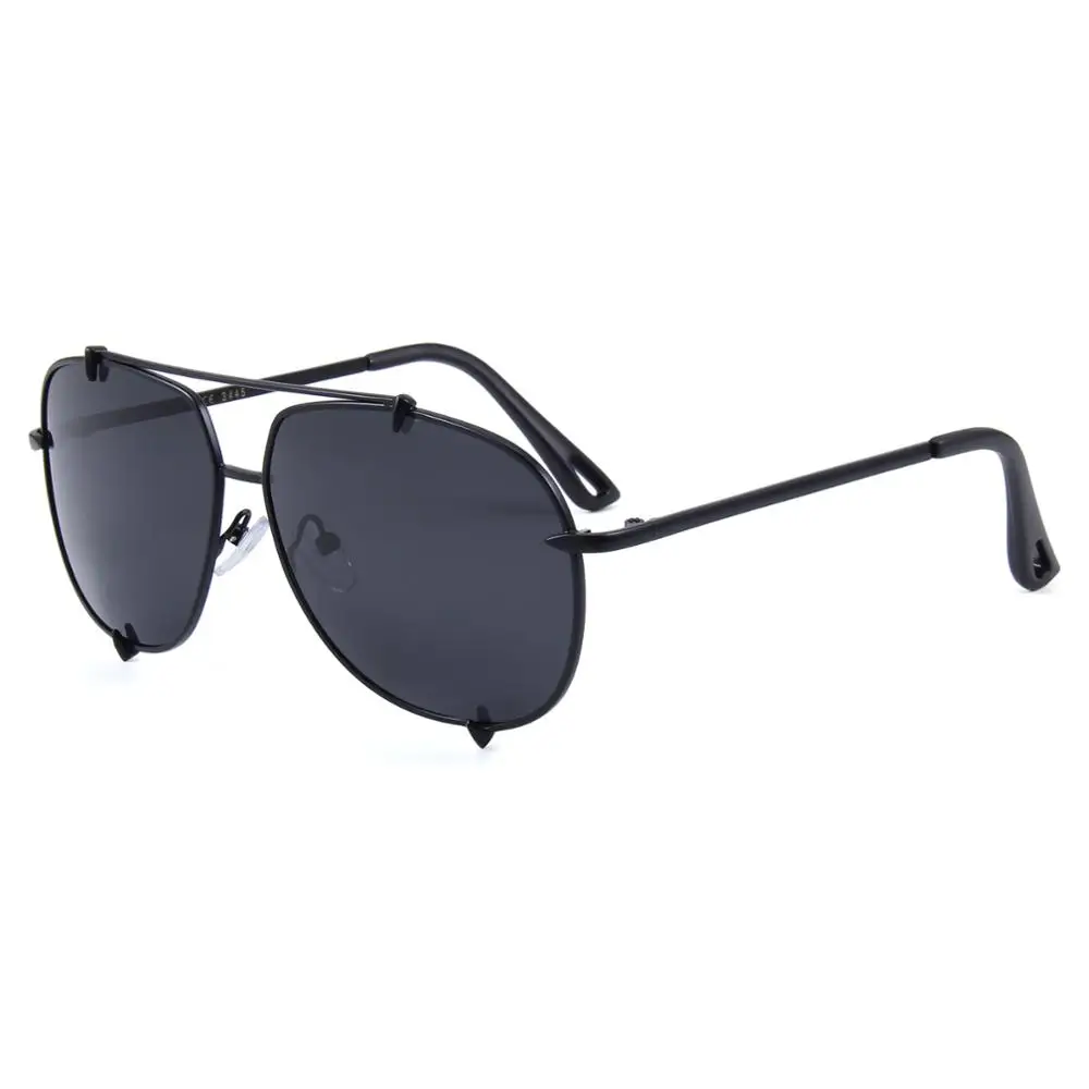 

Black metal frame with black lens sunglasses for different sizes of face fashion sunglasses 2019, Custom colors