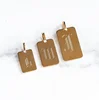OEM Jewelry Factory Metal Custom Logo Tags Engraveable Square Charm Pendants Old English Initial Letter A-z Alphabet Pendant