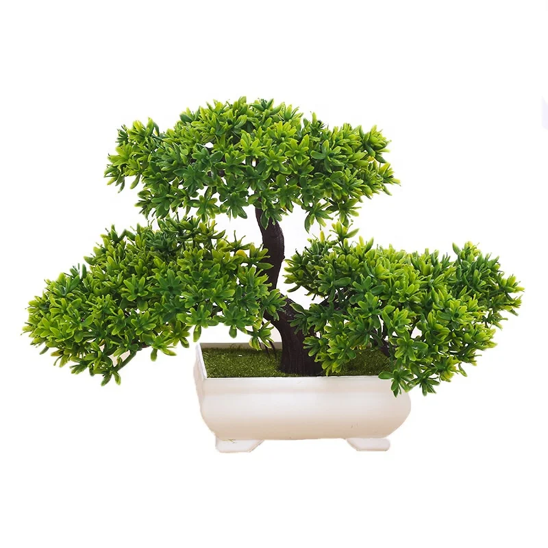 

V-3045 Bonsai Tree Plants With Vase Artificial Pine Tree For Indoor Decoration, Green,purple,fuschia,orange,yellow
