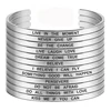Stainless steel Mantra Bracelet open cuff inspiration C Bangle personalized customization