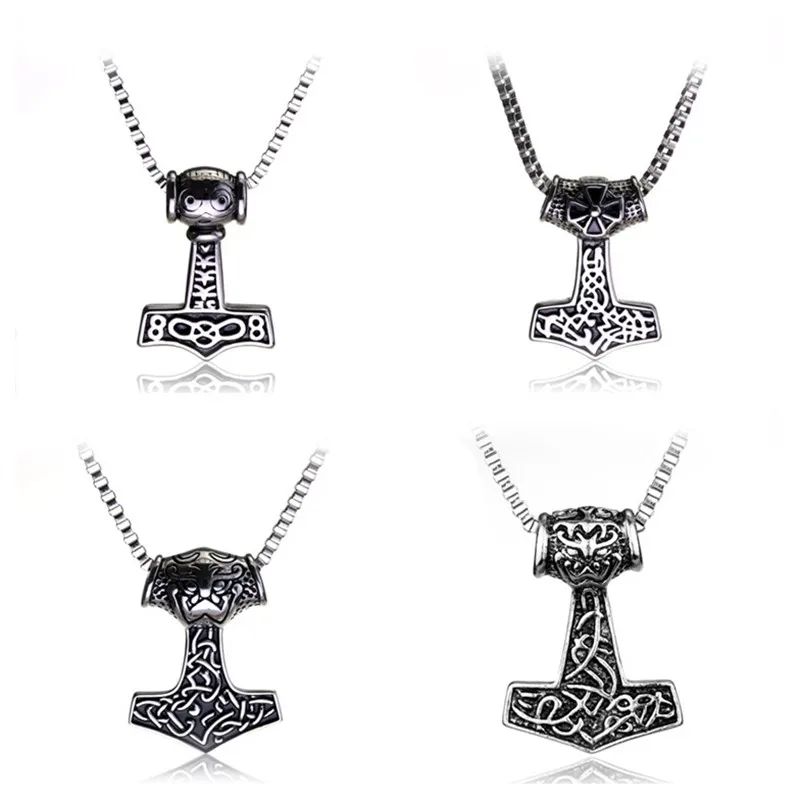 

New Norse Vikings Necklaces Pendants Avengers 3 Thor For Women Men Jewelry Gift, As the picture